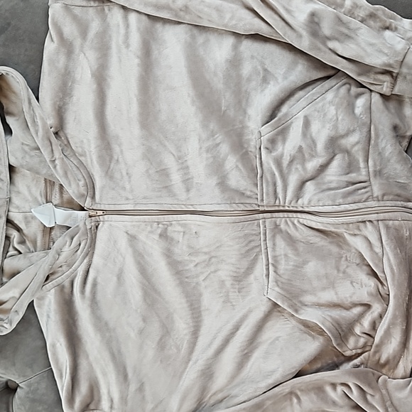 H&M Cropped & Hooded Velour Track Jacket - Picture 2 of 3